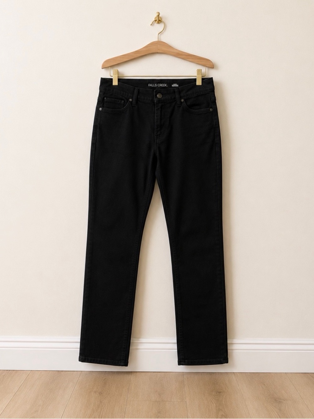 Falls Creek Men’s Black Straight-Leg Jeans